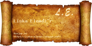 Liska Elemér névjegykártya